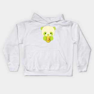 cute panda eat avocado Kids Hoodie